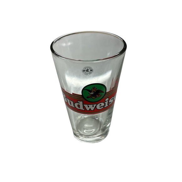 Vintage Budweiser Beer Glass Cup Pint Eagle Logo 16 oz & 100 Budweiser Coasters - Picture 6 of 8